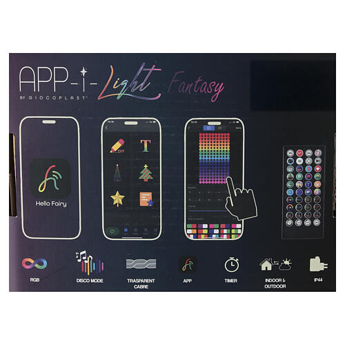 Lichtervorhang, Smart mit DIY-Funktion, 400 RGB-LED – 2×2 m, transparentes Kabel, innen/außen 9