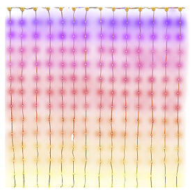 Smart illuminated curtain with DIY function, 400 RGB LEDs, 80x80 in, transparent cable