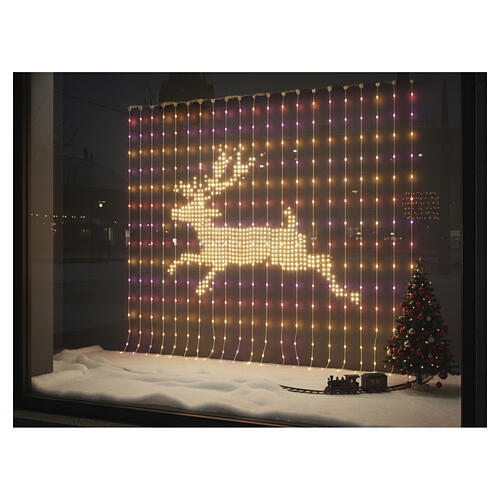 Cortina luminosa inteligente con función DIY 400 LED RGB 2x2 m cable transparente 6