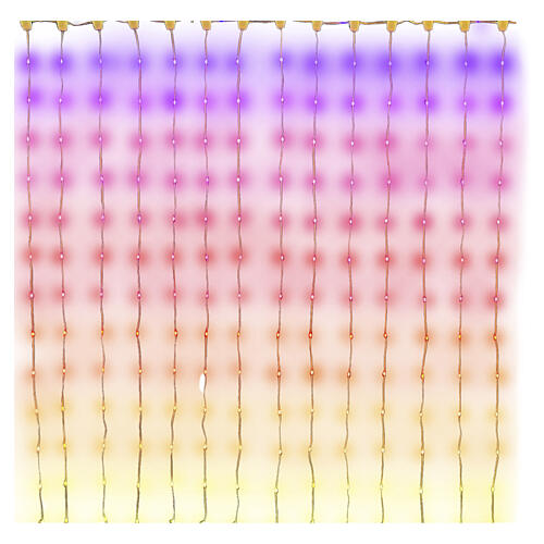 Rideau lumineux intelligent fonction DIY 400 LEDs RGB 2x2 m câble transparent 2