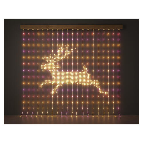 Tenda luminosa smart funzione DIY 400 LED RGB 2x2 m cavo trasparente 10