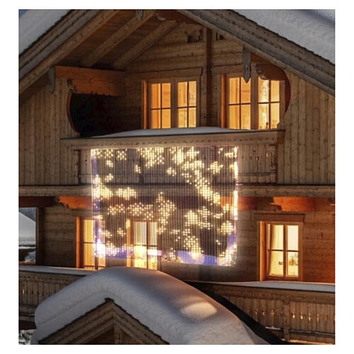 Tenda luminosa smart funzione DIY 400 LED RGB 2x2 m cavo trasparente 5