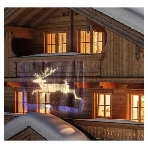 Tenda luminosa smart funzione DIY 400 LED RGB 2x2 m cavo trasparente 10