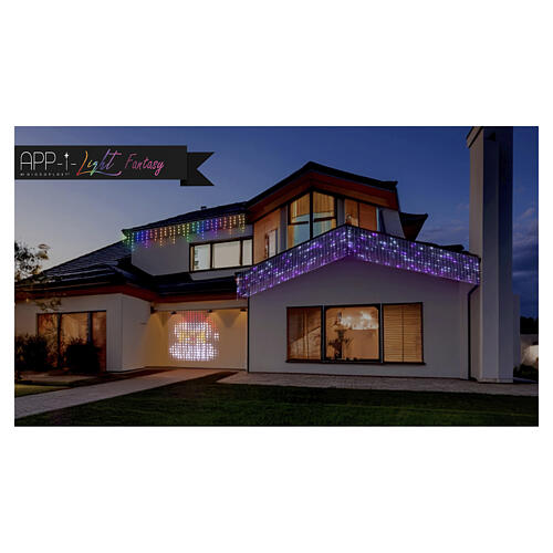 Rideau lumineux intelligent 400 LEDs RGB 1x4 m pour intérieur et extérieur 5