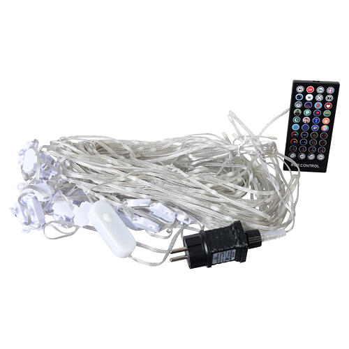 Rideau lumineux intelligent 400 LEDs RGB 1x4 m pour intérieur et extérieur 12