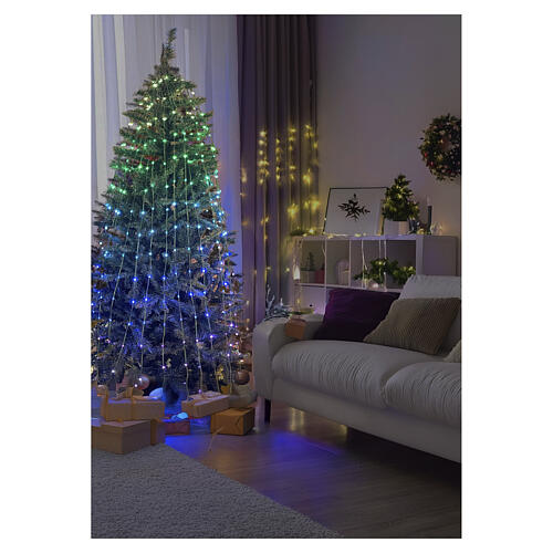 Guirlande lumineuse pour arbre smart 204 LED RGB câble transparent int/ext H 180 cm 3