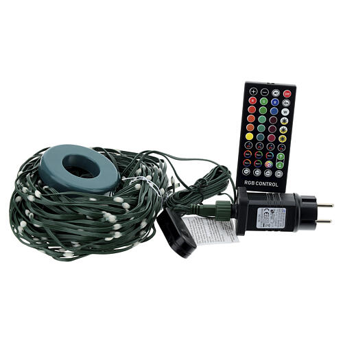 Tenda per albero smart 204 LED RGB cavo trasparente int-est  H180 cm  10