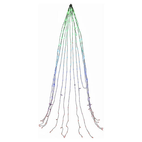 Cortina para árvore inteligente 204 LEDs RGB cabo transparente int/ext H 180 cm 4
