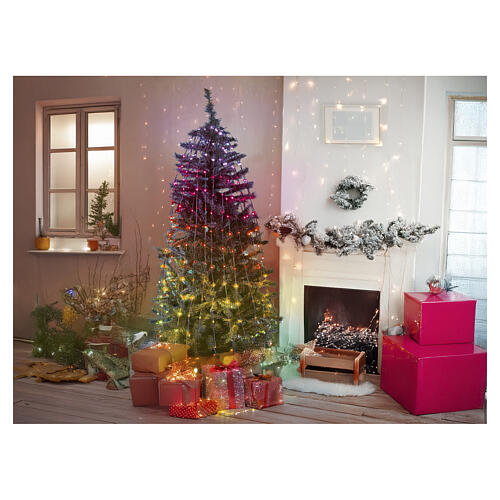 Tenda albero 240H smart rgb, 384 LED, telecomando e app, cavo scuro uso int/est 11