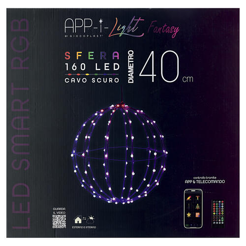 Sfera luminosa 160 LED RGB smart 40 cm diametro int est 14