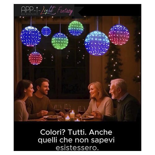 Esfera luminosa 160 LEDs RGB smart 40 cm diâmetro int/ext 3