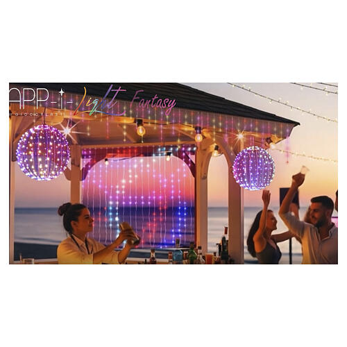 Smart RGB LED sphere, 240 LEDs, 24-inch diameter, indoor/outdoor 12