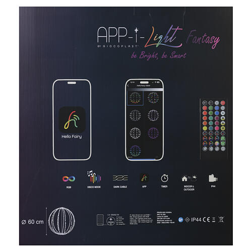 Sphère smart RGB 240 LEDs diam 60 cm int/ext 7