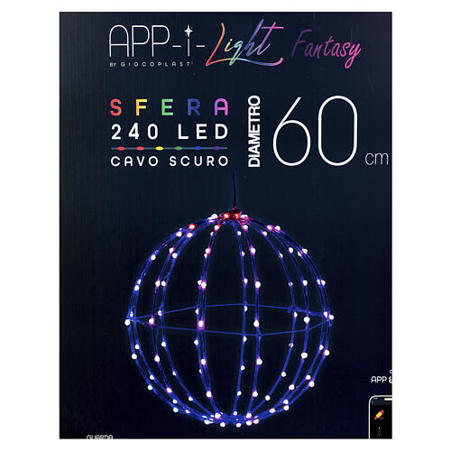 Sfera smart RGB LED int-est 240 LED diam 60 cm int est 14