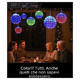 Esfera RGB LED inteligente 240 LEDs diâm 60 cm int/ext