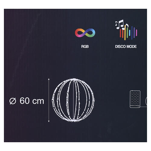 Esfera RGB LED inteligente 240 LEDs diâm 60 cm int/ext 13