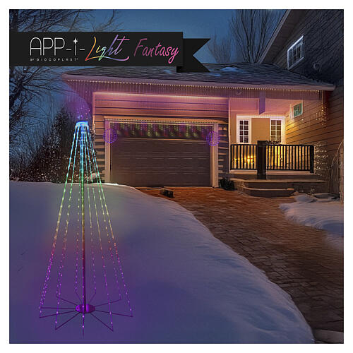 Albero 180cm SMART LED RGB con APP 304 LED esterno interno 8