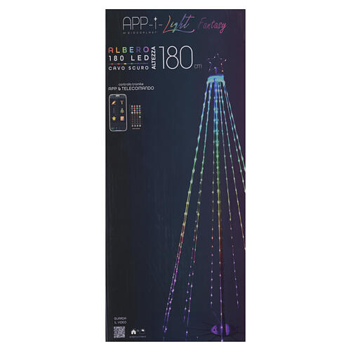 Albero 180cm SMART LED RGB con APP 304 LED esterno interno 10