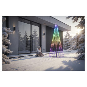 Weihnachtsbaum, Smart mit App – 240 cm, 286 RGB-LED, innen/außen, professionell