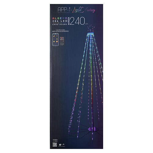 Smart tree with 286 RGB LEDs, indoor/outdoor professional use with APP, 95 in 10