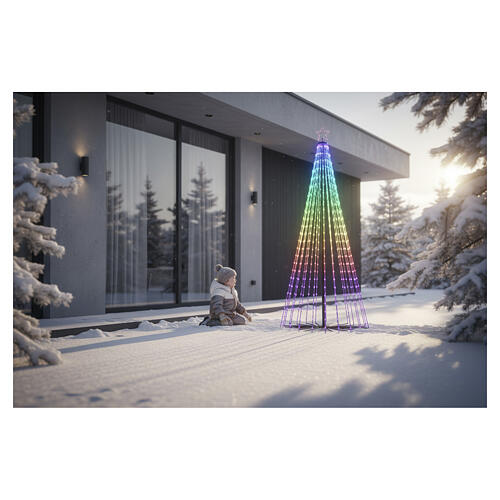 Albero smart 286 LED RGB uso int-est professionale 240cm con APP 1