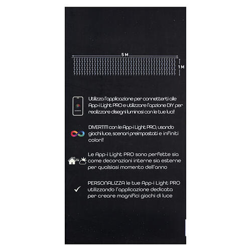 Christmas light curtain with 2000 RGB LEDs, 40x200 in 6