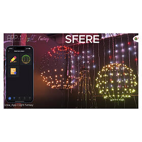 Kula bożonarodzeniowa RGB, 80 cm - figura świetlna, 900 LED smart