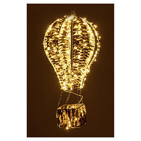 Balon na ogrzane powietrze "Prestige" - dekoracja świąteczna, 210 LED, złoty kolor, 60 cm