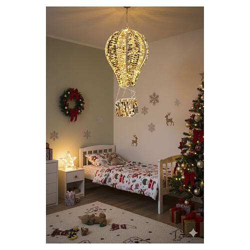 Balon na ogrzane powietrze "Prestige" - dekoracja świąteczna, 210 LED, złoty kolor, 60 cm 2