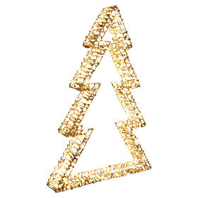 Arbre 3D prestige or 600 LEDs blanc chaud 80x55x10 cm