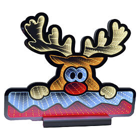 Lighted reindeer with 399 multicolour LED Infinity Light, 20x24 in
