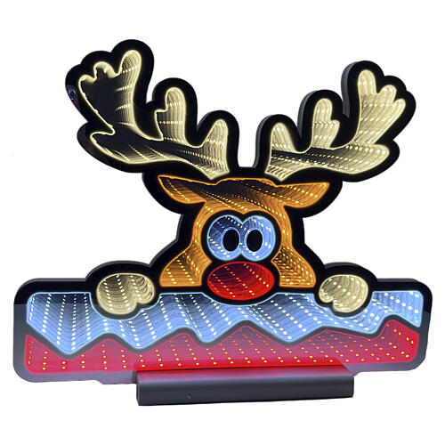 Lighted reindeer with 399 multicolour LED Infinity Light, 20x24 in 2