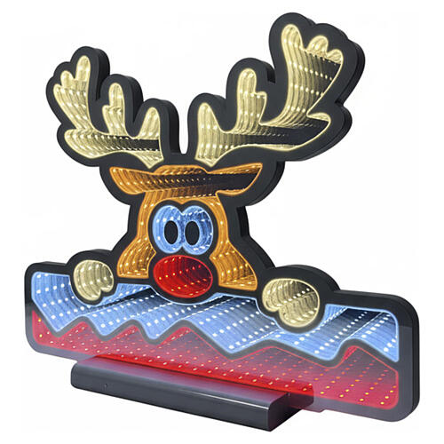 Lighted reindeer with 399 multicolour LED Infinity Light, 20x24 in 4