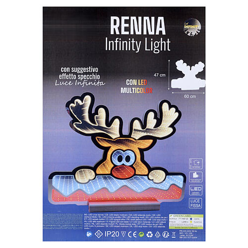 Renne lumineuse 399 LEDs multicolores Infinity Light 50x60 cm 5
