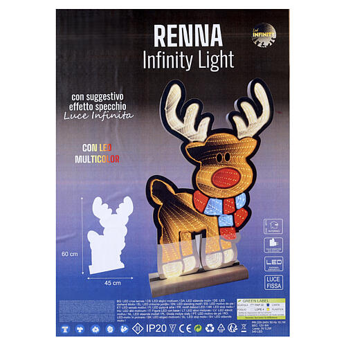 Renifer świecący - dekoracja świetlna Infinity Light 345 LED, z podstawką, 60x45 cm 5