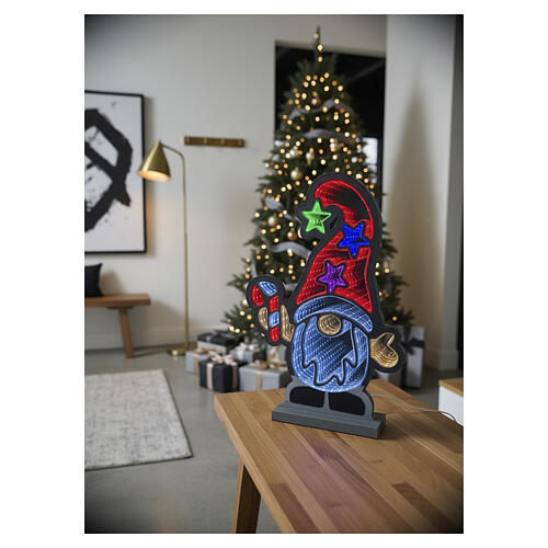 Krasnoludek z lizakiem - dekoracja świetlna 411 świateł LED Infinity Light, 60x45 cm, do wnętrz 1