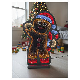 Bonhomme en pain d'épices 60 cm Infinity Light avec lumière LED multicolore pour intérieur 60x42 cm