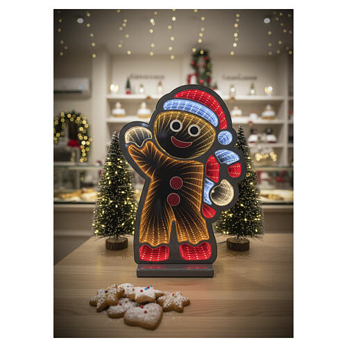 Piernikowy ludzik 60 cm Infinity Light z wielobarwnym podświetleniem LED - figura świetlna do wnętrz, 60 x 42 cm 3