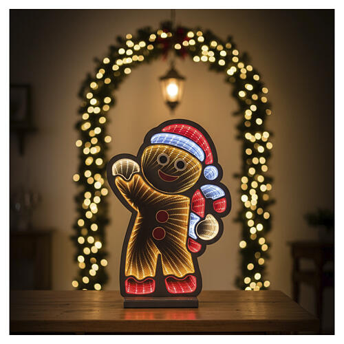 Figura luminosa hombre de pan de jengibre 90x70 Infinity Light 3