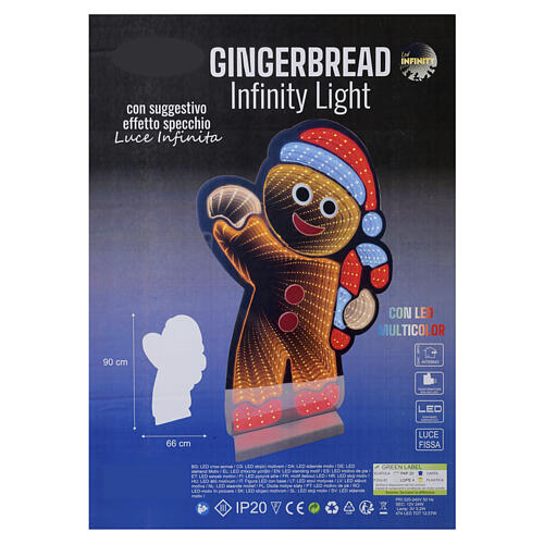 Figura luminosa boneco de pão de mel 90x70 Infinity Light 5