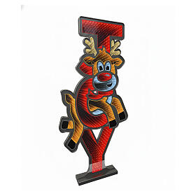 Infinity Light reindeer with fixed multicolour LEDs, 47x50 in