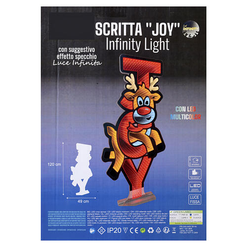 Infinity Light reindeer with fixed multicolour LEDs, 47x50 in 5