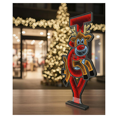 Renifer LED multikolor światło stałe, Infinity Light - figura świetlna, 120x50 cm 1