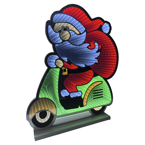Santa Claus on Scooter Infinity Light 90x60cm Multicolored LED 4