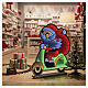 Santa Claus on Scooter Infinity Light 90x60cm Multicolored LED s3