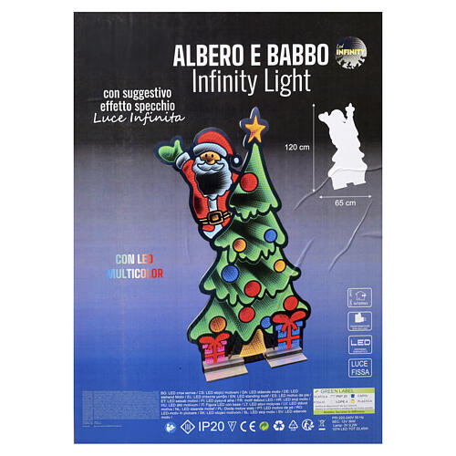 Figura luminosa Babbo Natale Infinity light 120x65cm 6