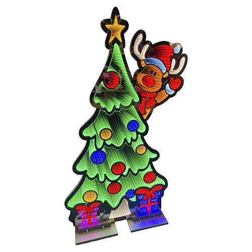 Rentier mit Weihnachtsbaum, Infinity Light, multicolor – 120 cm, 1056 LED 4