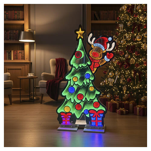 Figura luminosa reno con árbol de Navidad Infinity Light 1065 LED multicolor 1