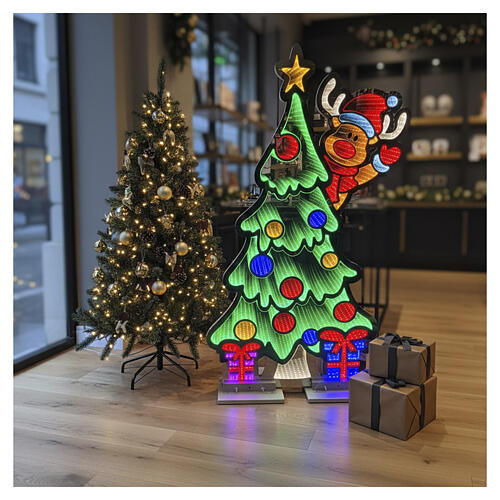 Figura luminosa reno con árbol de Navidad Infinity Light 1065 LED multicolor 3