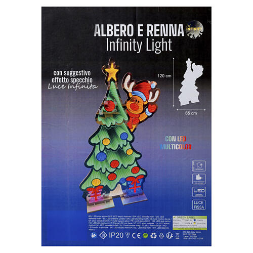 Figura luminosa renna con albero di natale Infinity Light 1065 Led multicolore 5